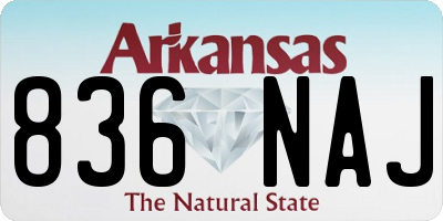 AR license plate 836NAJ