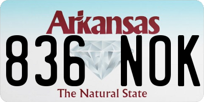 AR license plate 836NOK