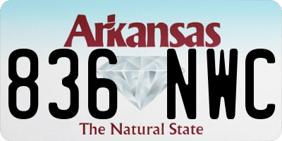 AR license plate 836NWC