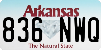 AR license plate 836NWQ