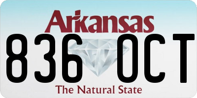 AR license plate 836OCT