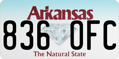 AR license plate 836OFC