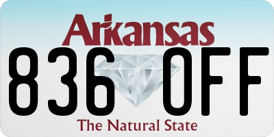 AR license plate 836OFF