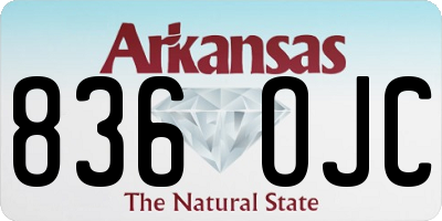 AR license plate 836OJC