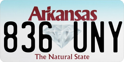 AR license plate 836UNY