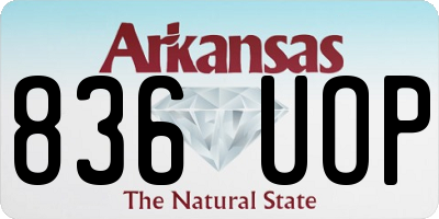 AR license plate 836UOP