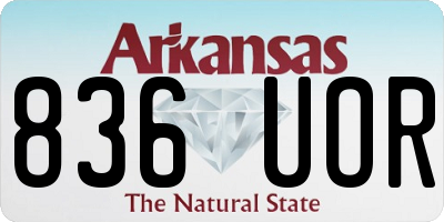 AR license plate 836UOR