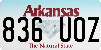 AR license plate 836UOZ