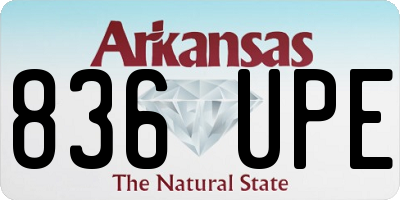 AR license plate 836UPE