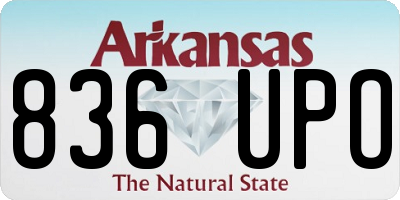 AR license plate 836UPO