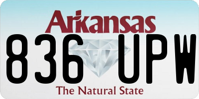 AR license plate 836UPW