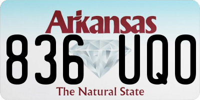 AR license plate 836UQO