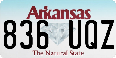AR license plate 836UQZ
