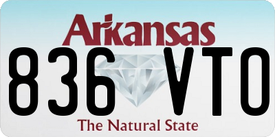 AR license plate 836VTO