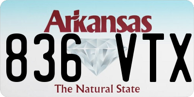 AR license plate 836VTX