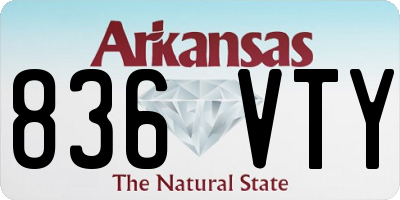 AR license plate 836VTY