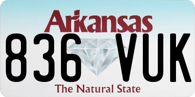 AR license plate 836VUK