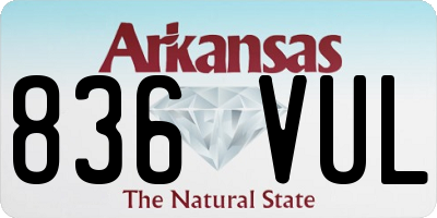 AR license plate 836VUL