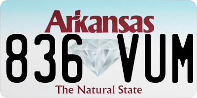 AR license plate 836VUM