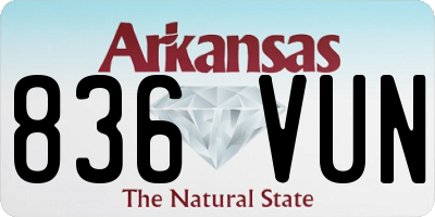 AR license plate 836VUN