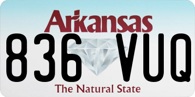 AR license plate 836VUQ