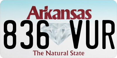 AR license plate 836VUR