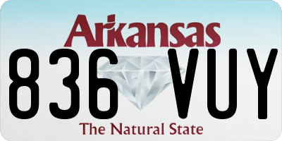AR license plate 836VUY