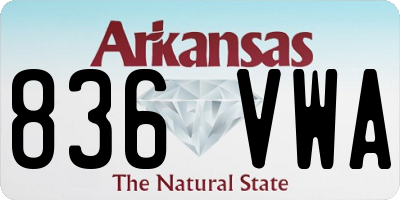 AR license plate 836VWA