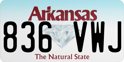 AR license plate 836VWJ
