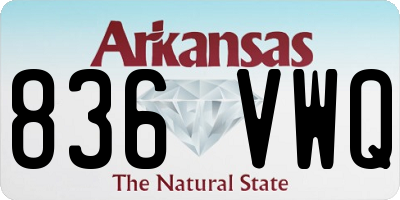 AR license plate 836VWQ