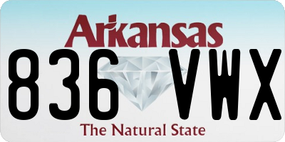 AR license plate 836VWX
