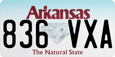AR license plate 836VXA