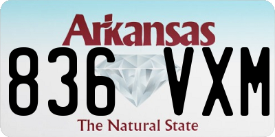 AR license plate 836VXM