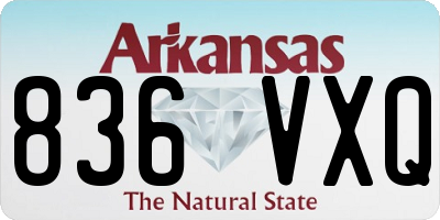 AR license plate 836VXQ