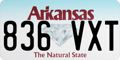 AR license plate 836VXT
