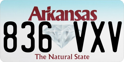 AR license plate 836VXV