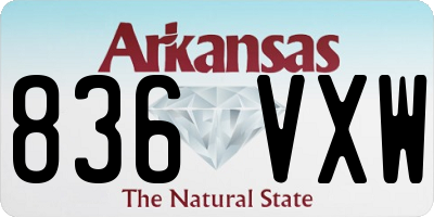 AR license plate 836VXW