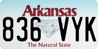 AR license plate 836VYK