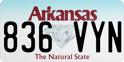 AR license plate 836VYN