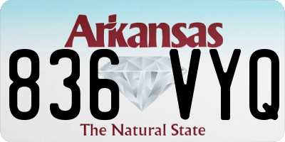 AR license plate 836VYQ