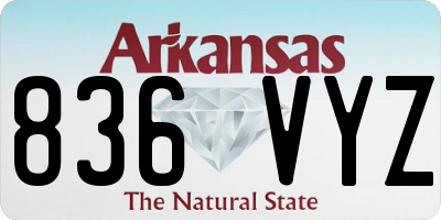 AR license plate 836VYZ