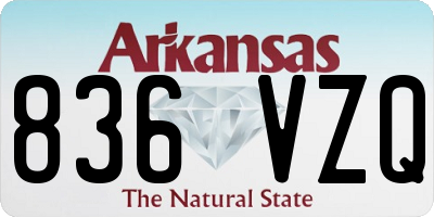 AR license plate 836VZQ