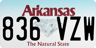 AR license plate 836VZW