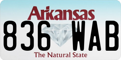 AR license plate 836WAB