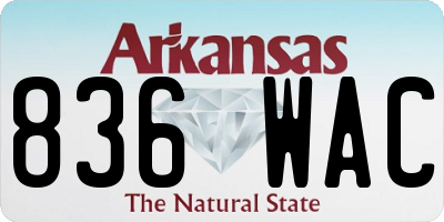 AR license plate 836WAC