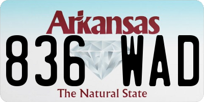 AR license plate 836WAD