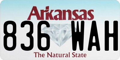 AR license plate 836WAH