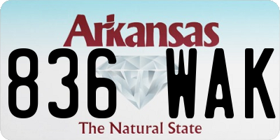 AR license plate 836WAK