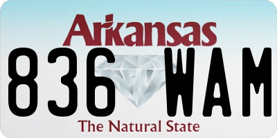 AR license plate 836WAM
