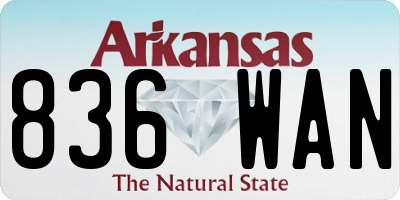 AR license plate 836WAN